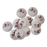 Set of 12 dessert plates, model Véronique de Longwy