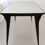 Dining Table with a Pale Green Glass Top in the style of Carlo De Carli, Italy