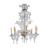 Venetian lustre in Murano glass transparent, 8 arm of light