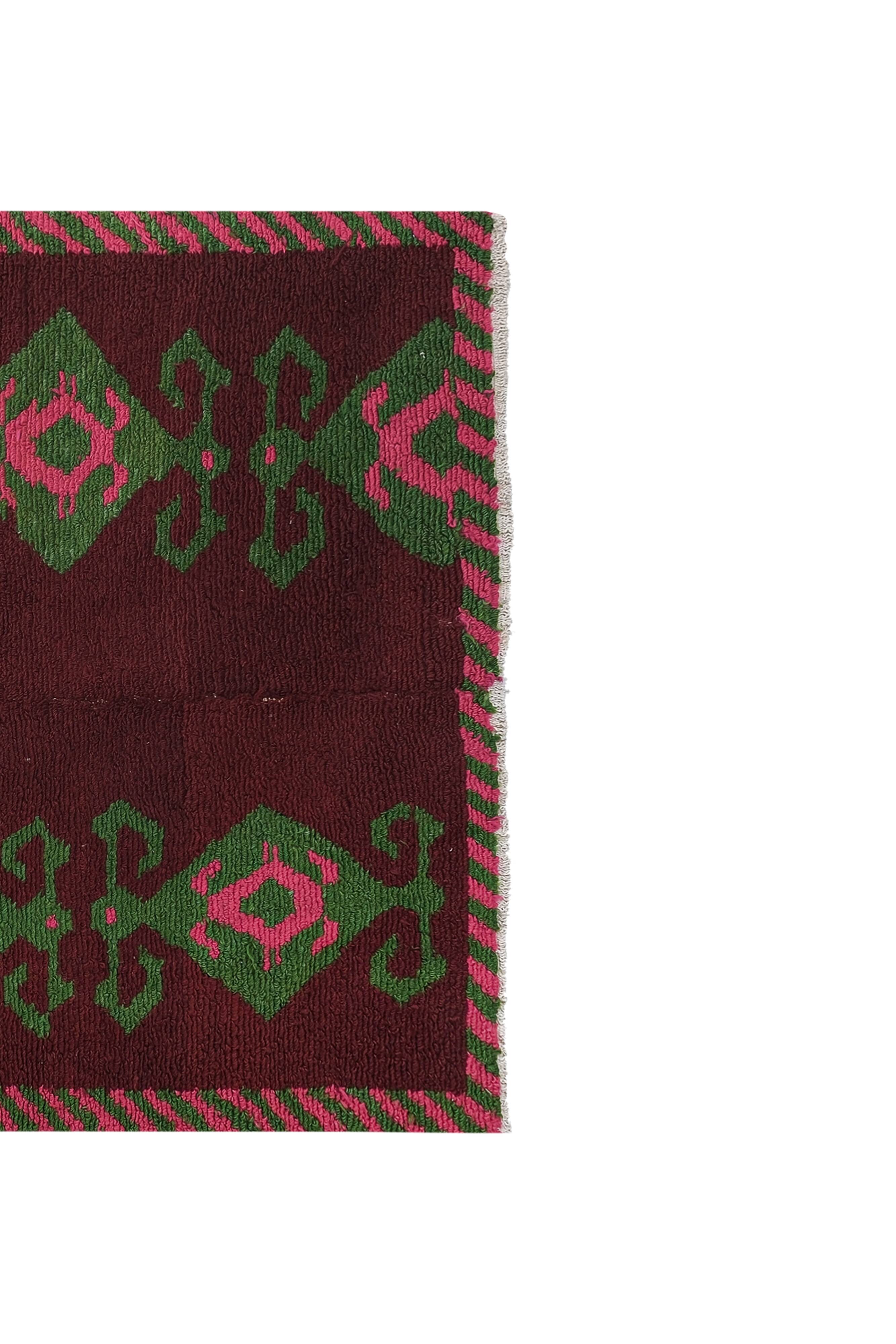 Tapis vintage turc de oushak tissé à la main 128x141 cm