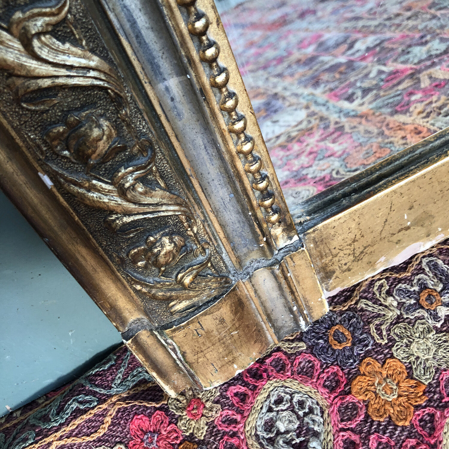 Antique fireplace mirror 130x92cm