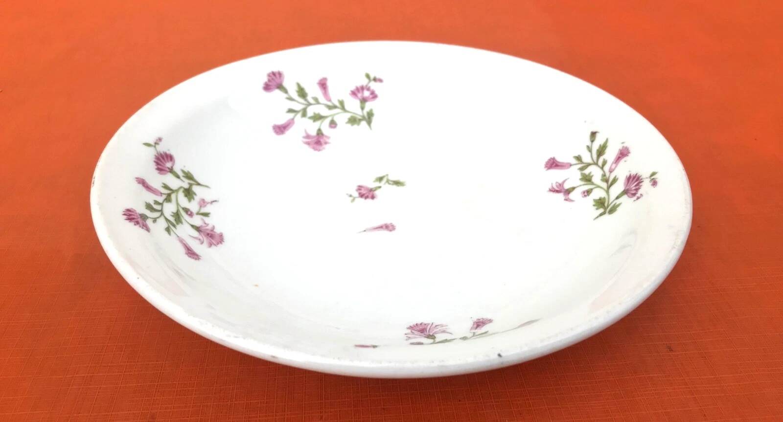 1900s Deep plate White porcelain with floral decoration
