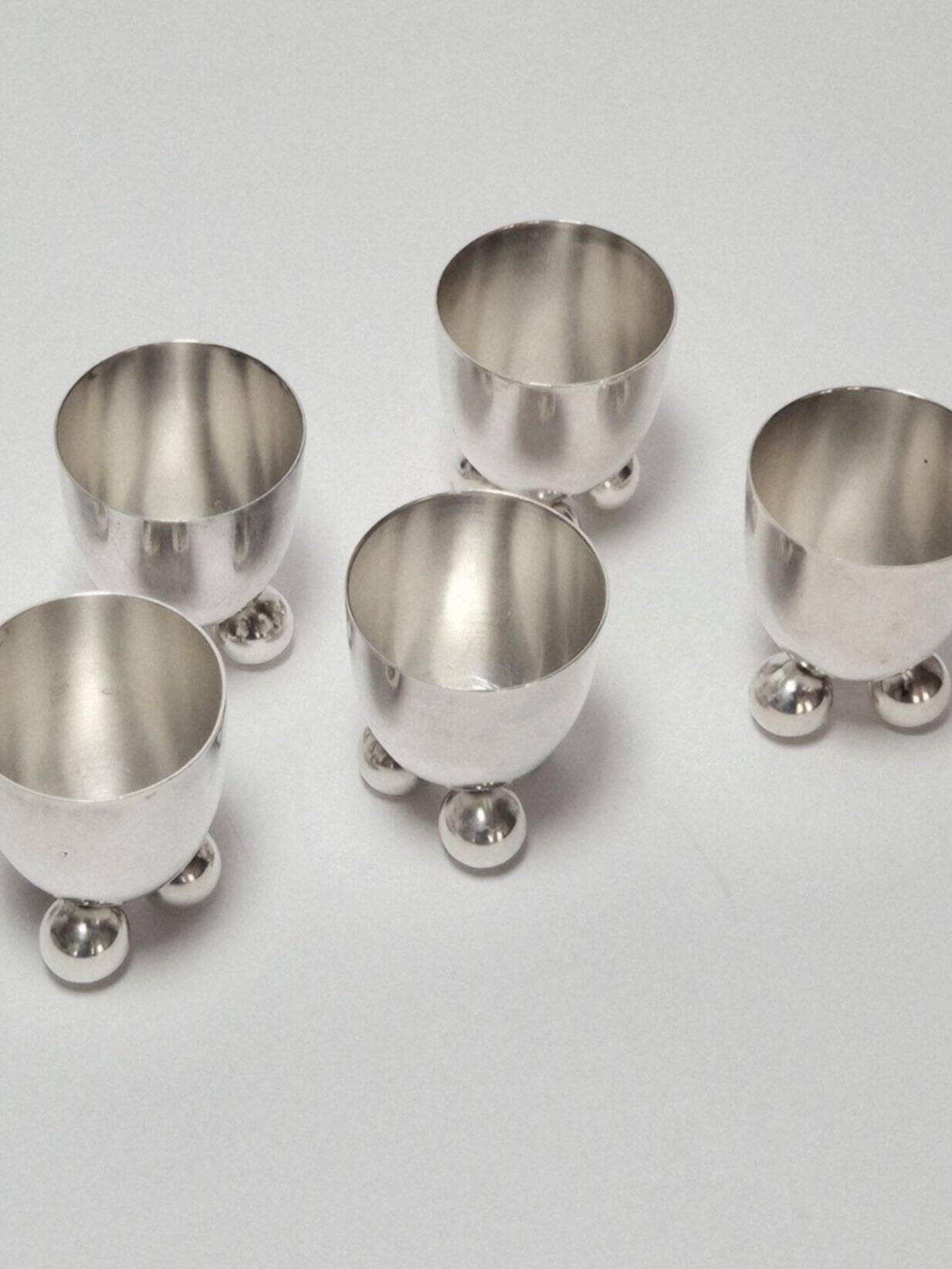 Set of 6 Modernist egg cups, Fritz August Breuhaus, c. 1930