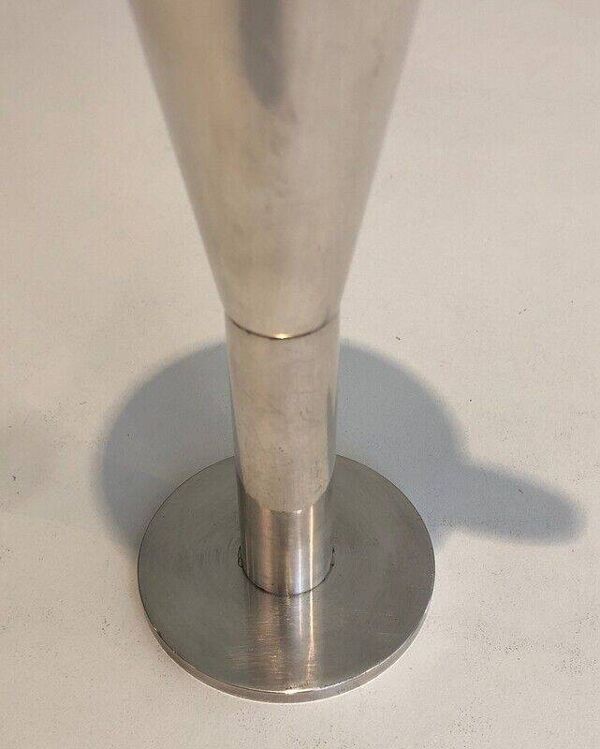 Flûte à champagne en métal argenté et laiton