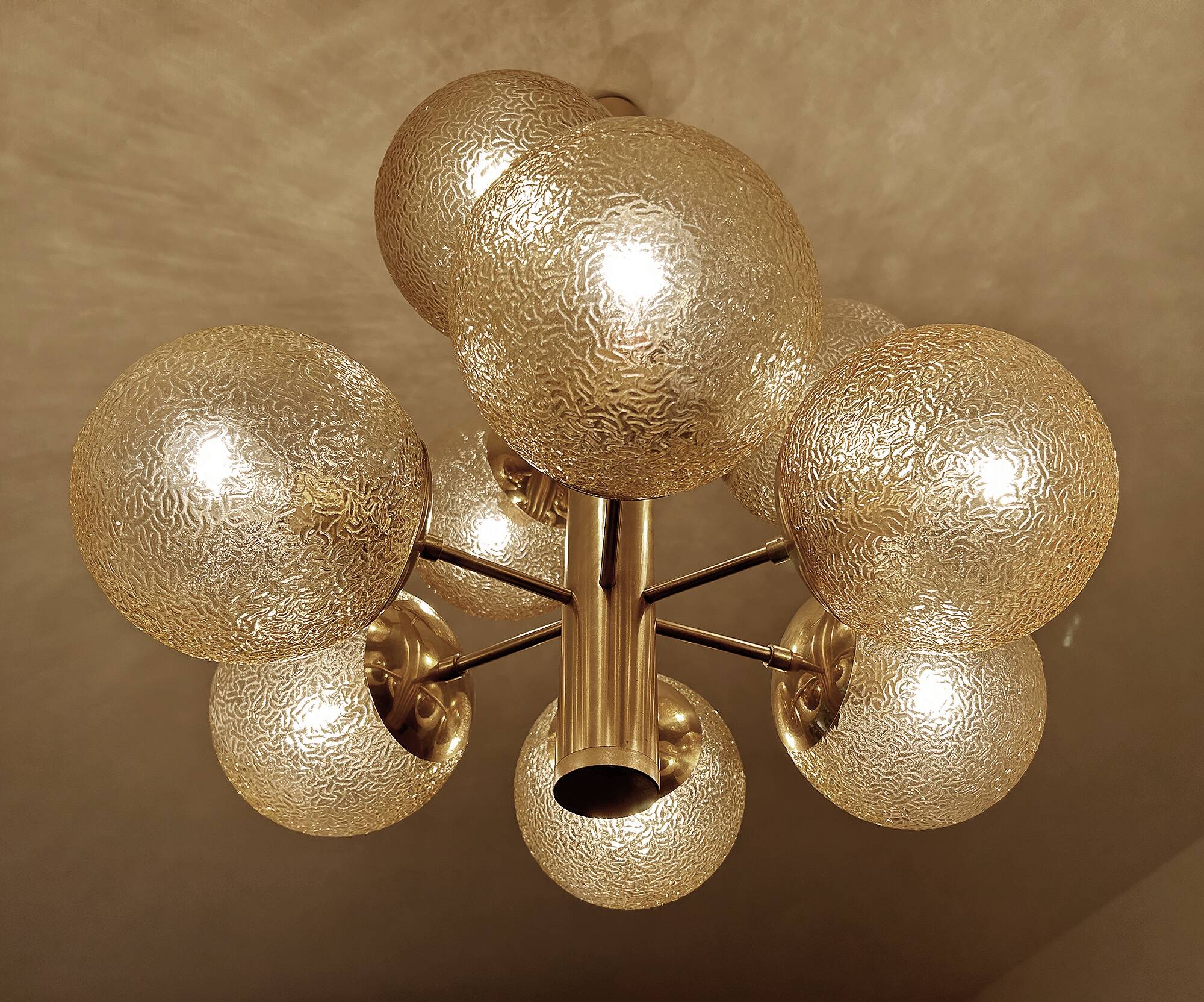 Large Vintage Bubble Glass Pendant Light