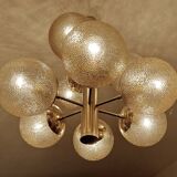 Large Vintage Bubble Glass Pendant Light