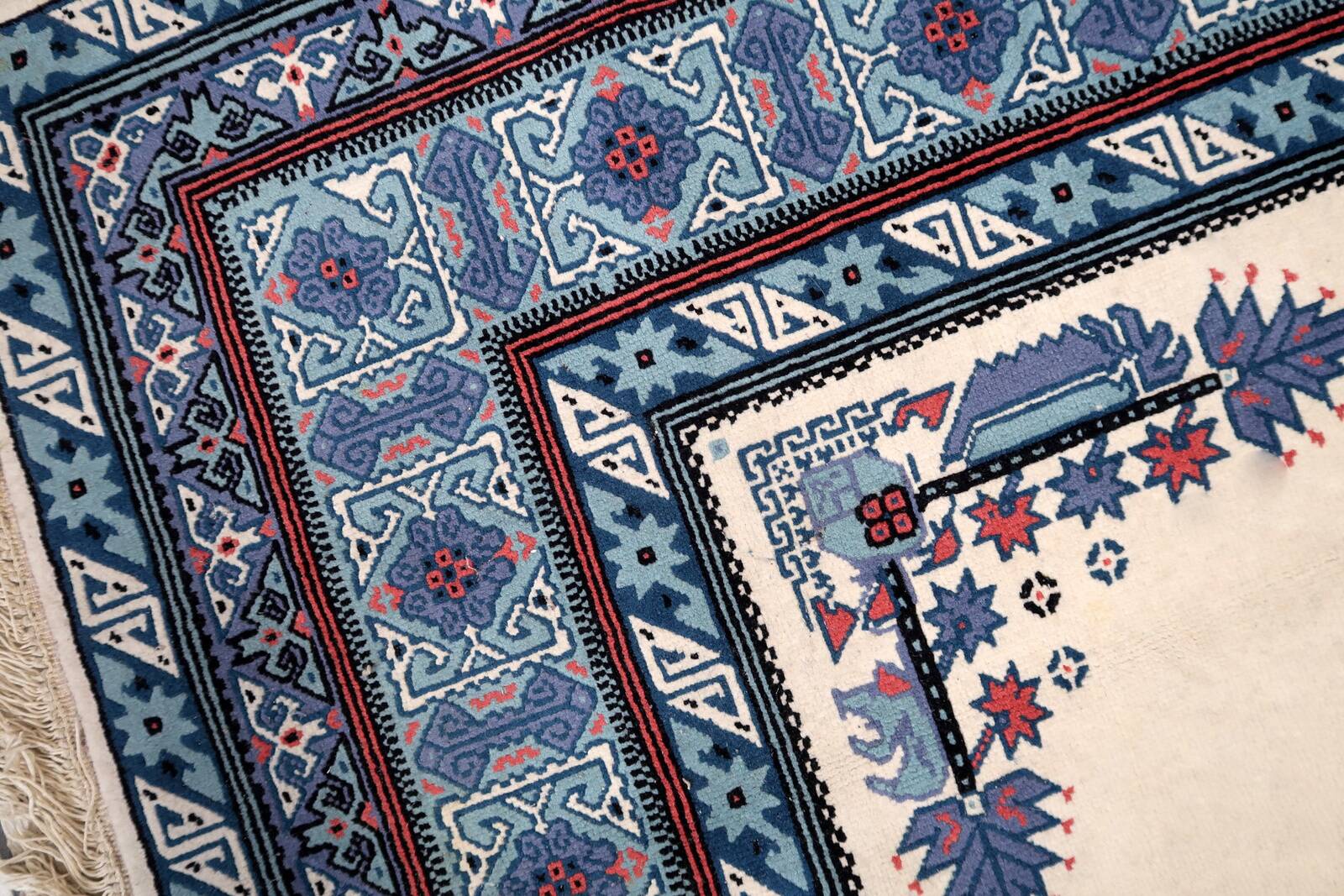 Tapis berbère tunisien vintage en laine fait main – 199 x 252 cm - 1C1035