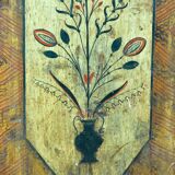 Antique Folk Art Hand Painted Cabinet, circa 1850