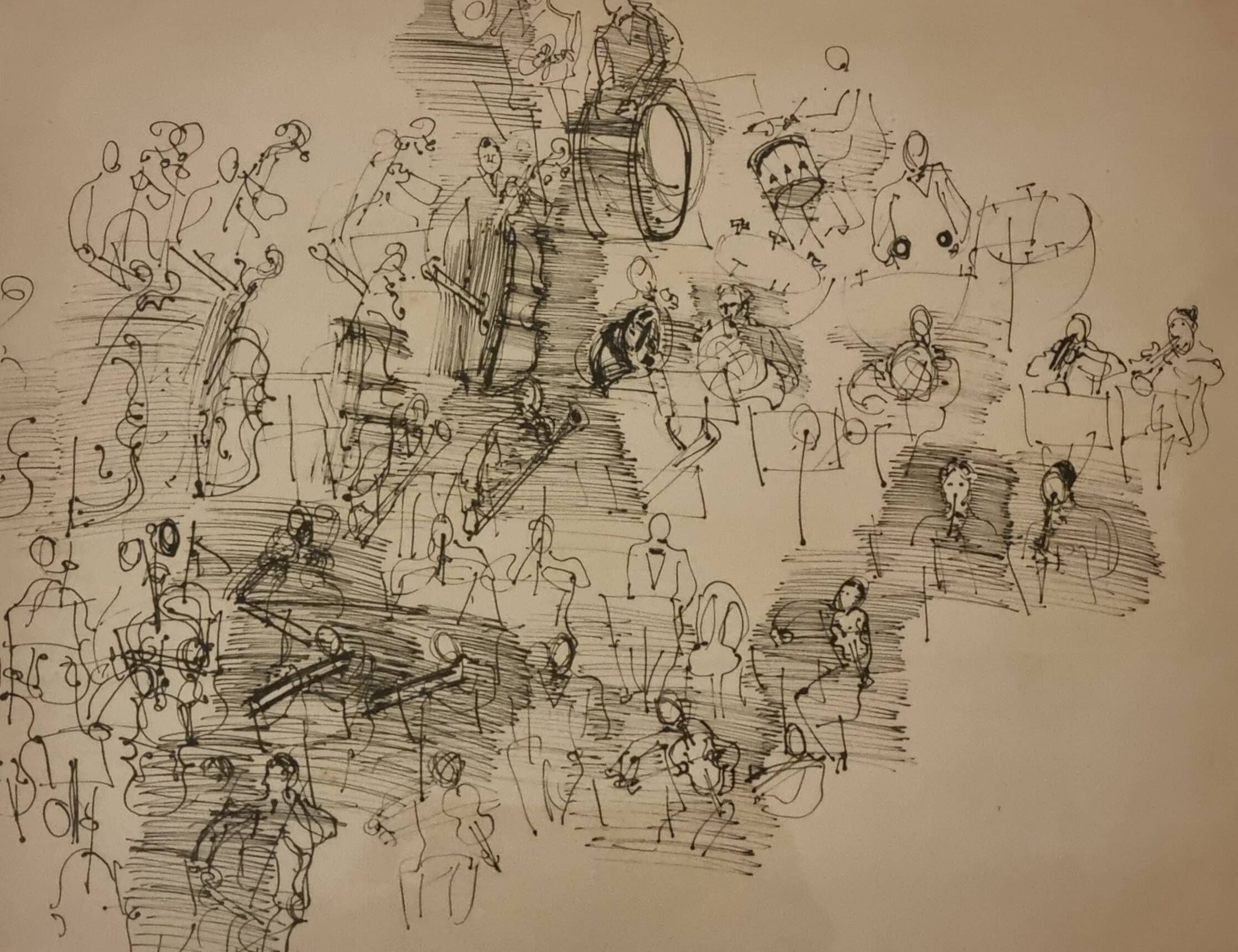 Vintage impression after a work by Raoul Dufy – Orchestra - 45 x 36 cm