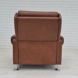Fauteuil en cuir du milieu du siècle, années 1970