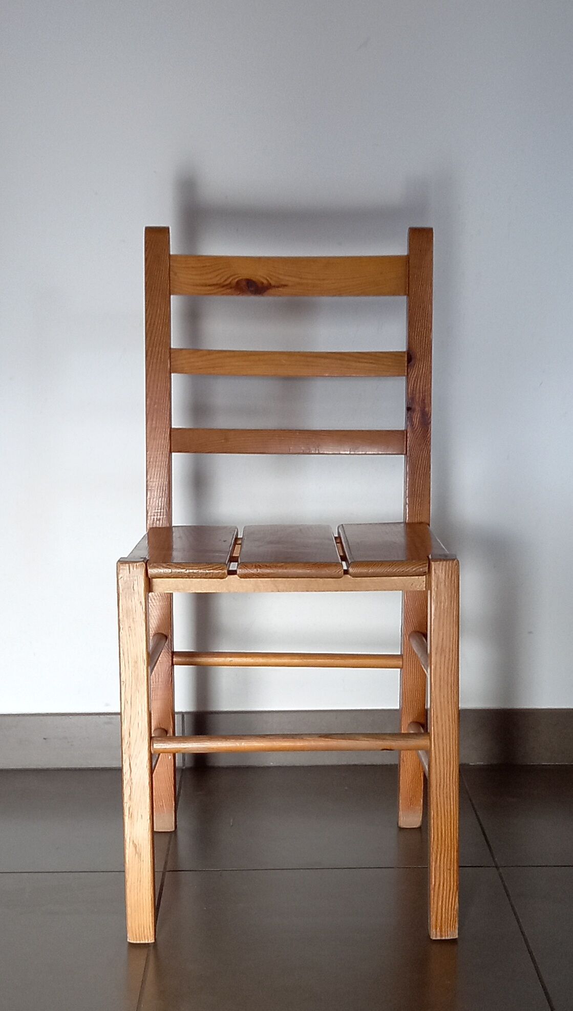 Desk and pine chair