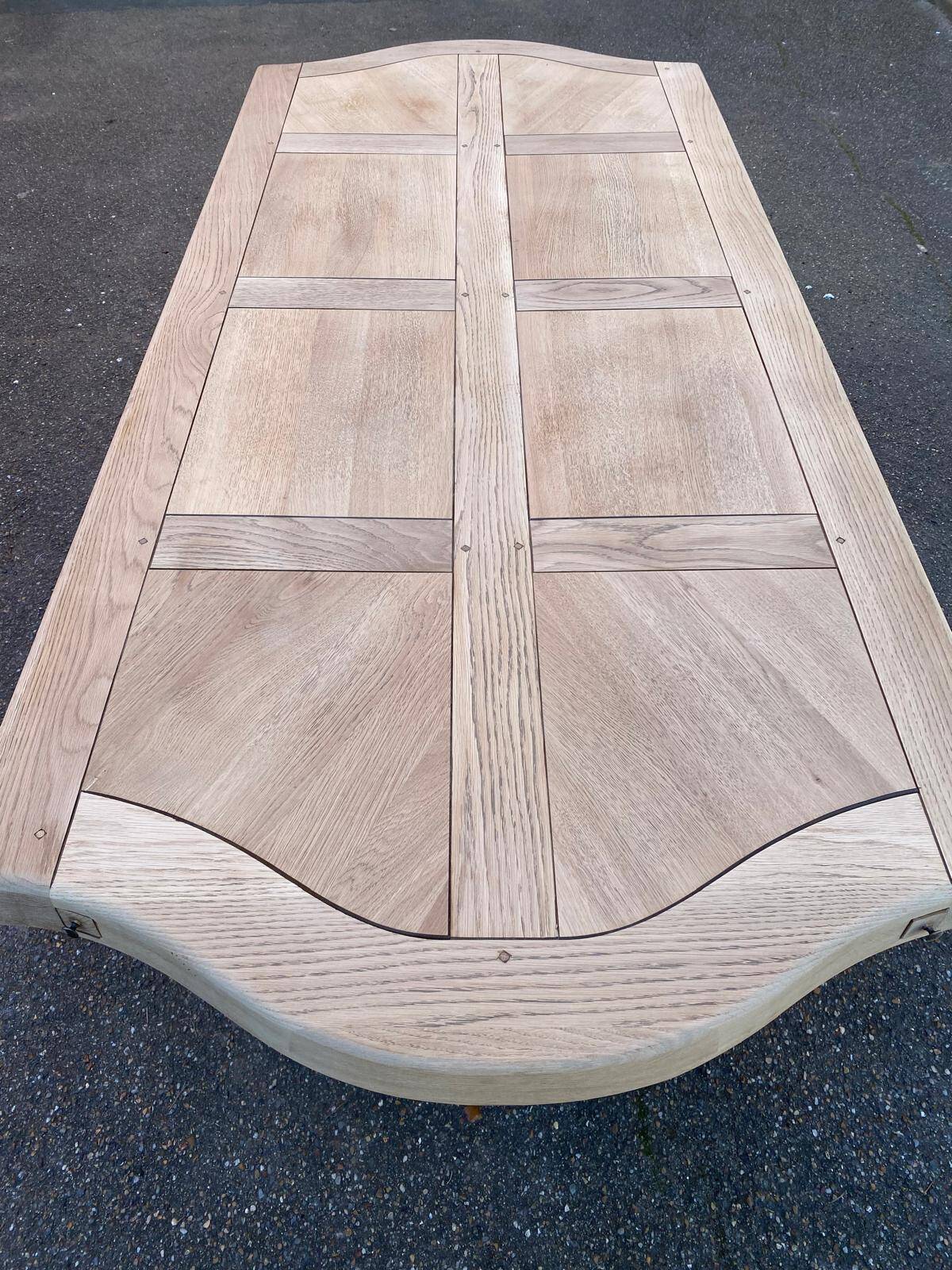 Renovated extendable monastery dining table in solid oak 220-300cm