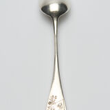 12 small silver metal spoons engraved "FB", early XXth