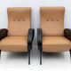 Pair of Marco Zanuso Mid-Century Modern Italian Leather Reclining Armchairs