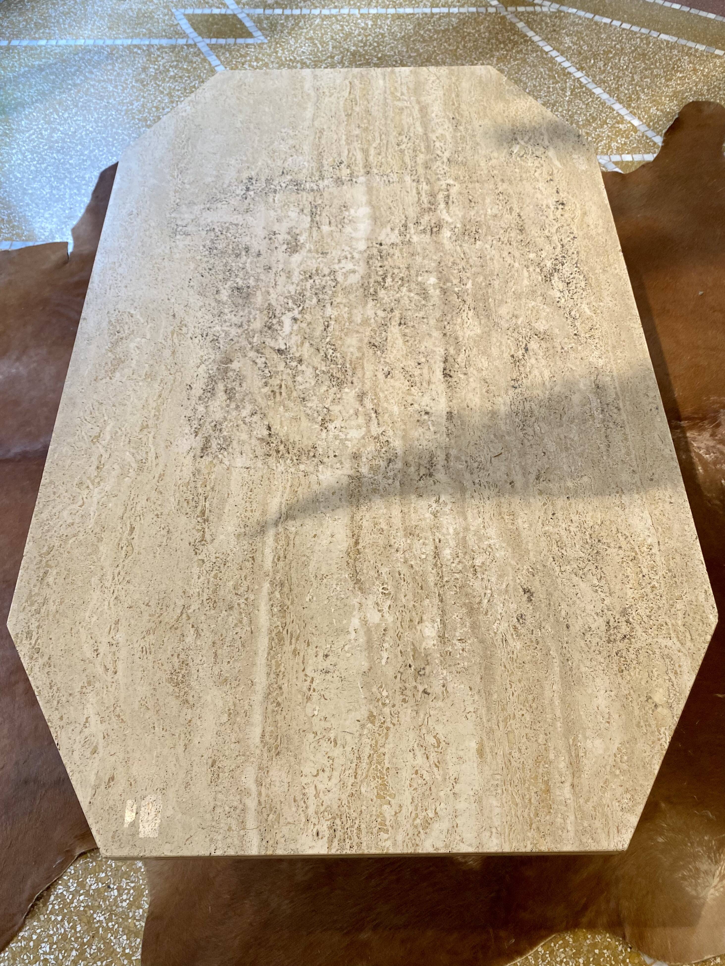 Travertine coffee table 70s