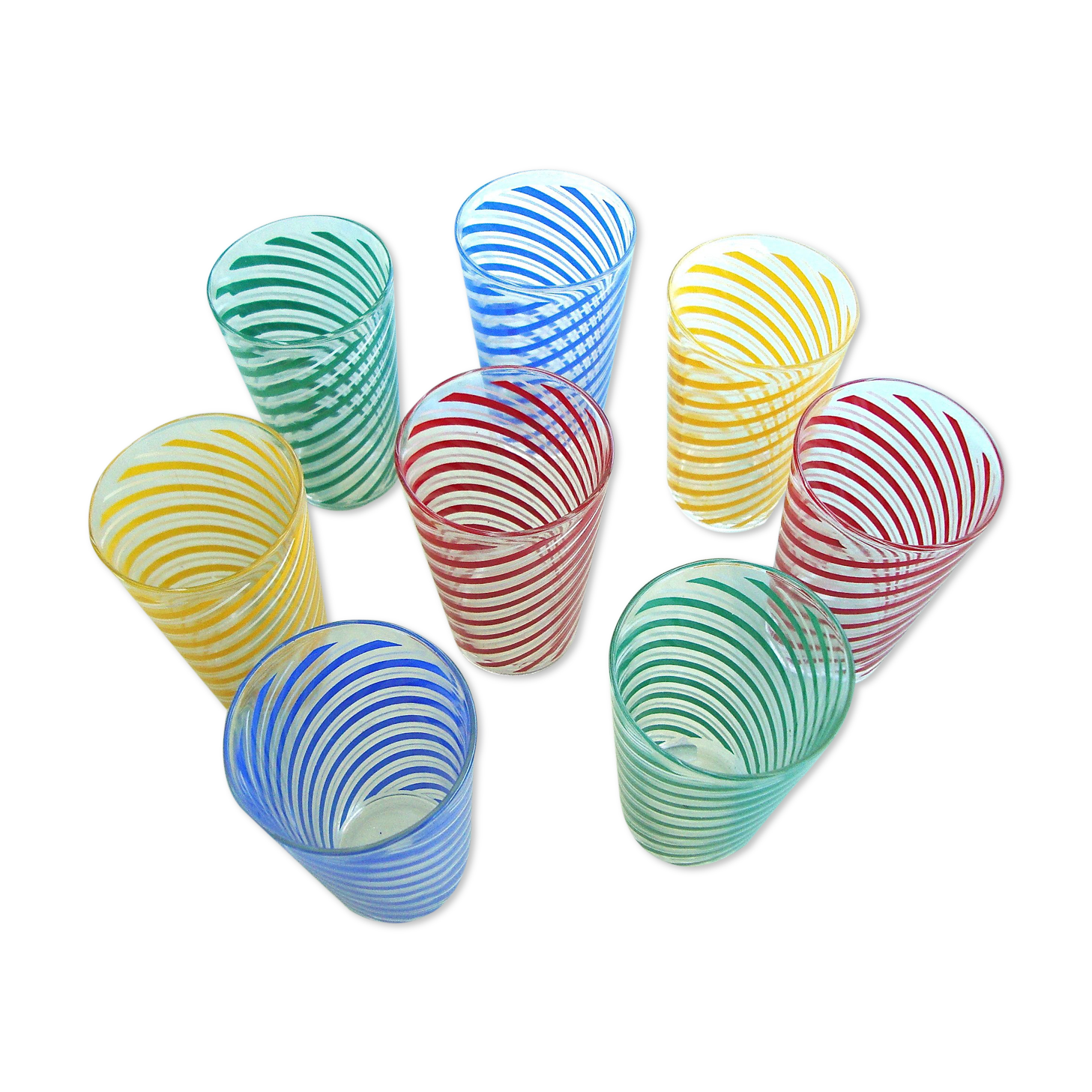 Series of 8 orangeade glasses