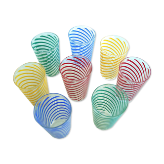 Series of 8 orangeade glasses