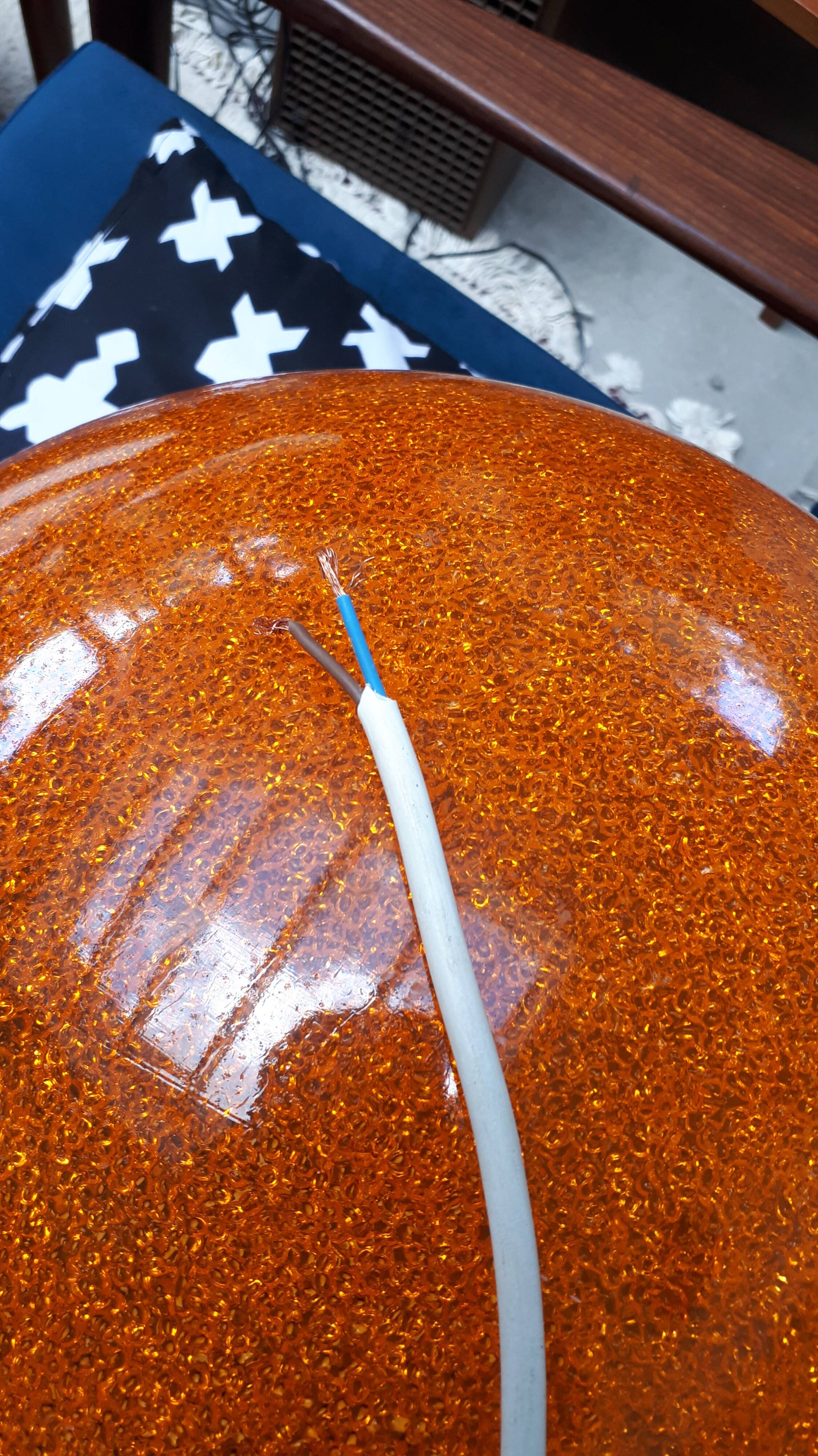 Globe Orange plastic style perspex, years 70/80