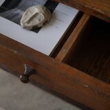 Primitive side table from the early 19th century in pine, Danish baroque cabinetmaker.