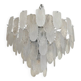 Italian Glass Chandelier Clear and Frosted Art Deco