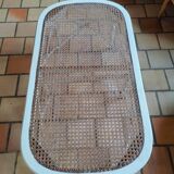 Table basse bois et cannage