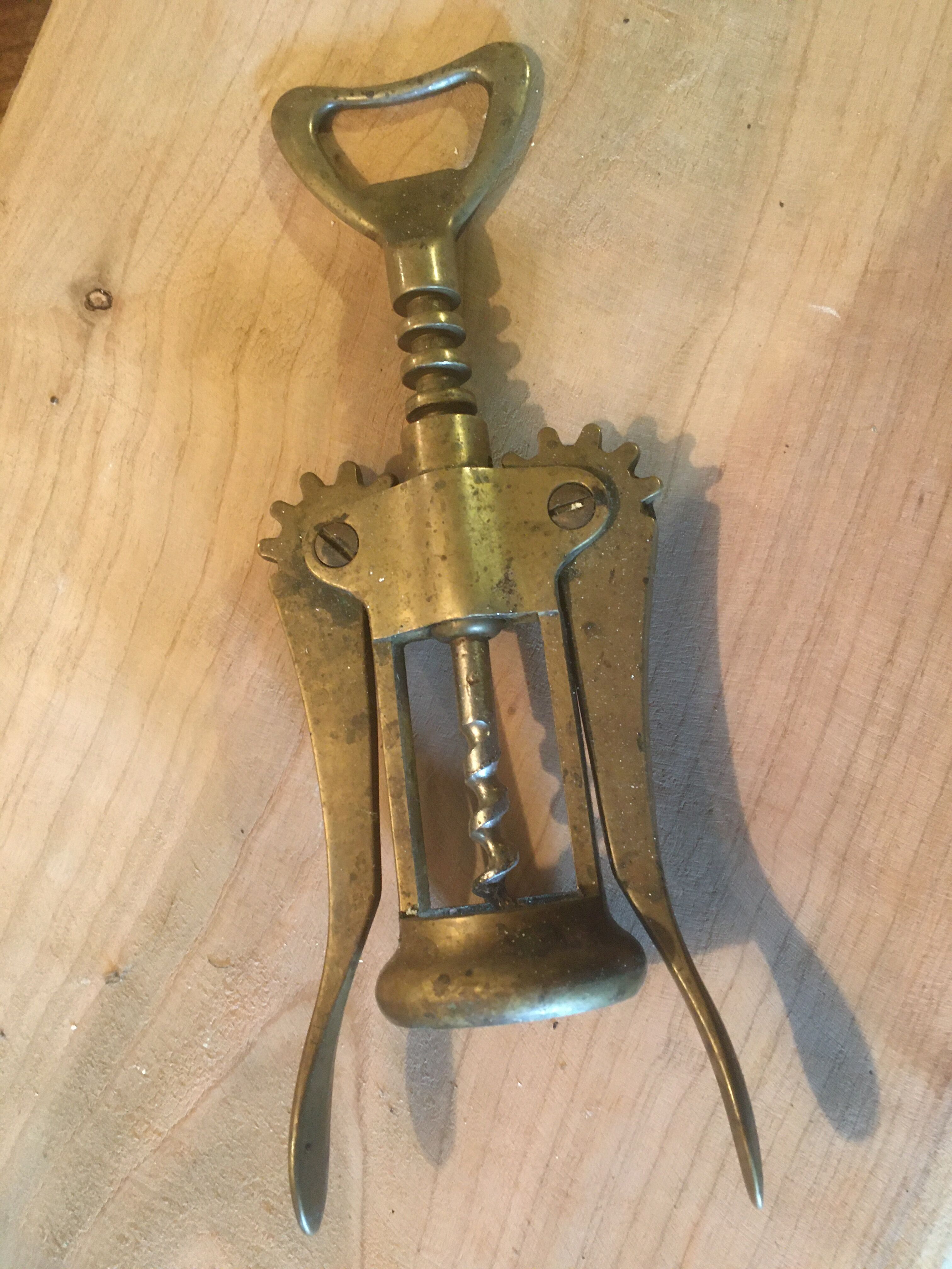 Brass lever cork puller