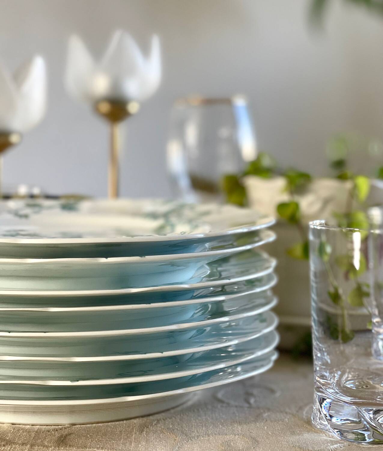 8 Haviland Limoges dinner plates.