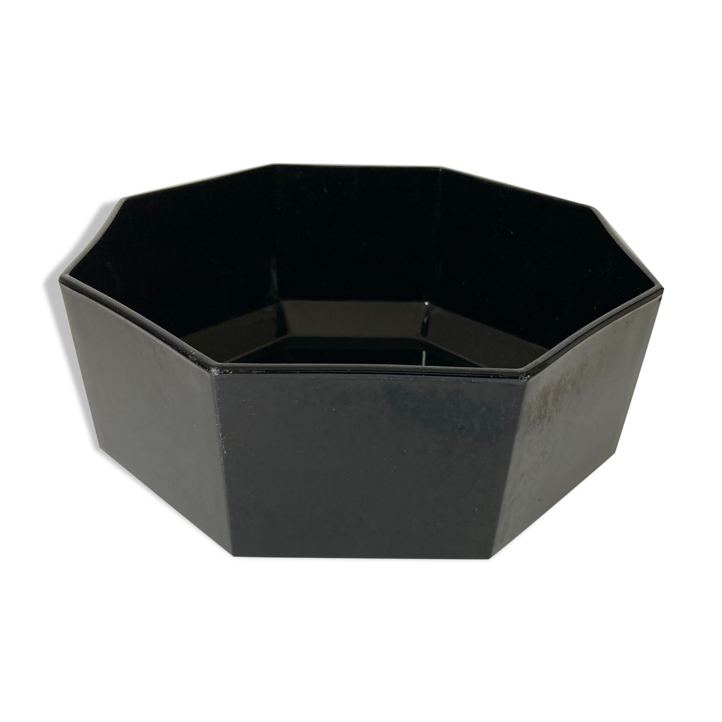 Black arcoroc octime glass bowl of the 80