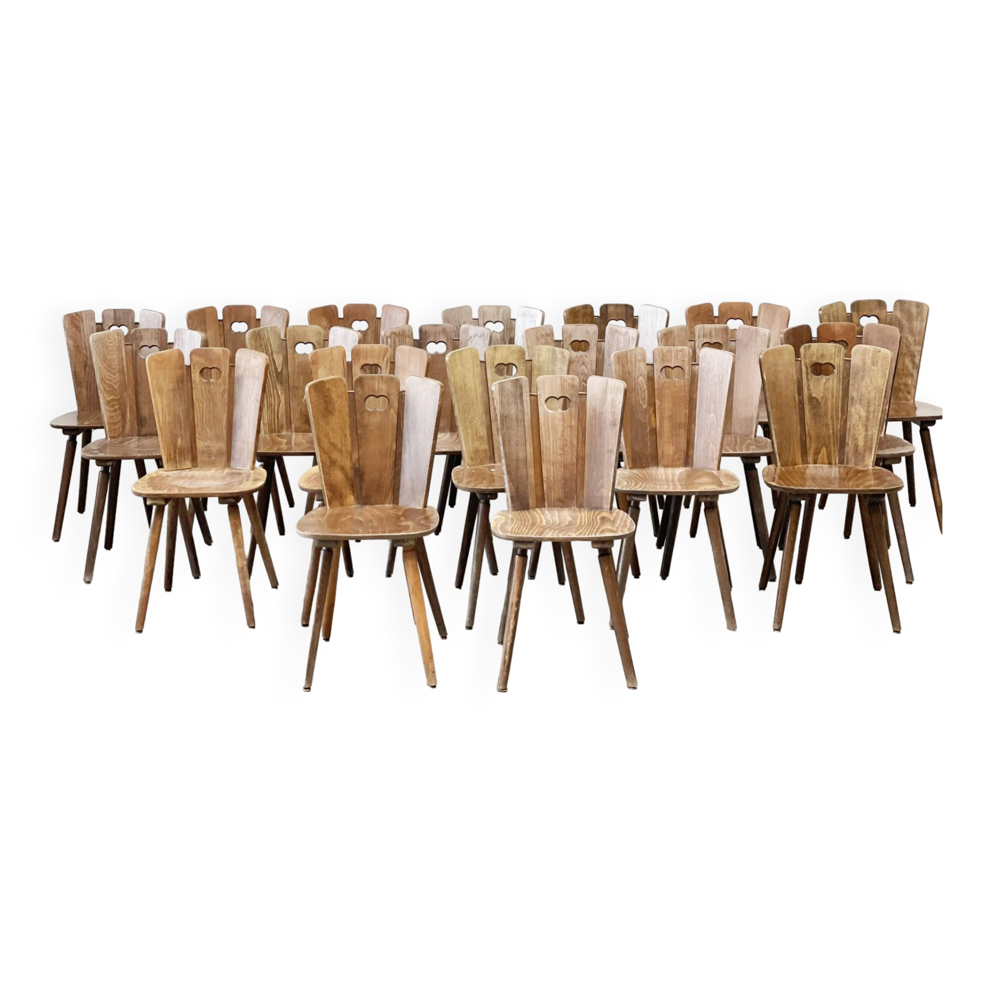 Xl lot of brutalist dining chairs