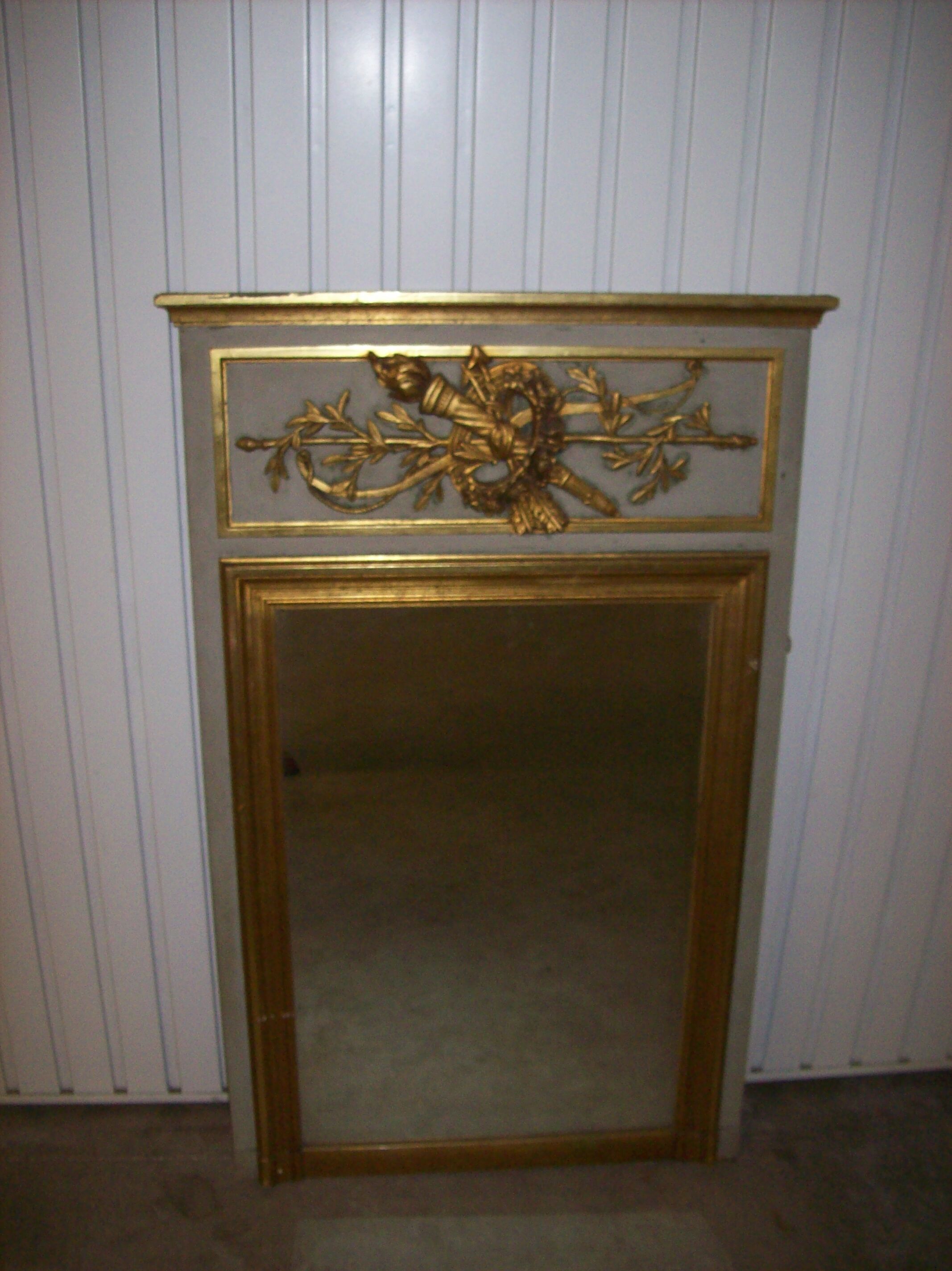 Louis XVI-style trumeau mirror -126x80cm