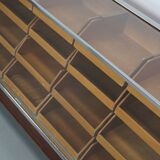 Vintage British maple & oak haberdashery cabinet or shop counter, 1930s