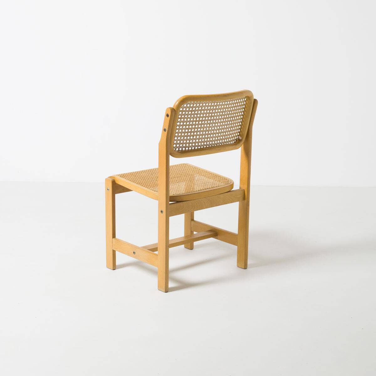 Dining chair by Zenon Baczyk, produced by GFM, Poland, 1970s, natural cane