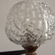 French Vintage Retro Mid Century Black & Gold 4 Arm Chandelier with Glass Shades 5015