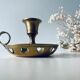 Vintage heart brass candlestick