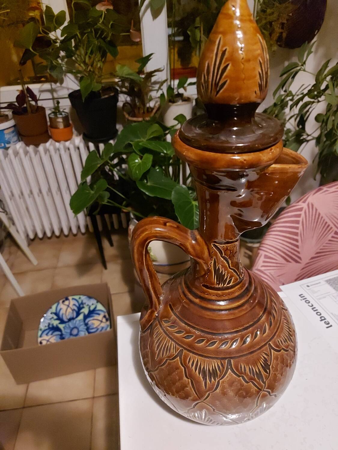 Ceramic carafe and glasses