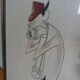 Caricature drawing signed by Georges Lavagne 1950