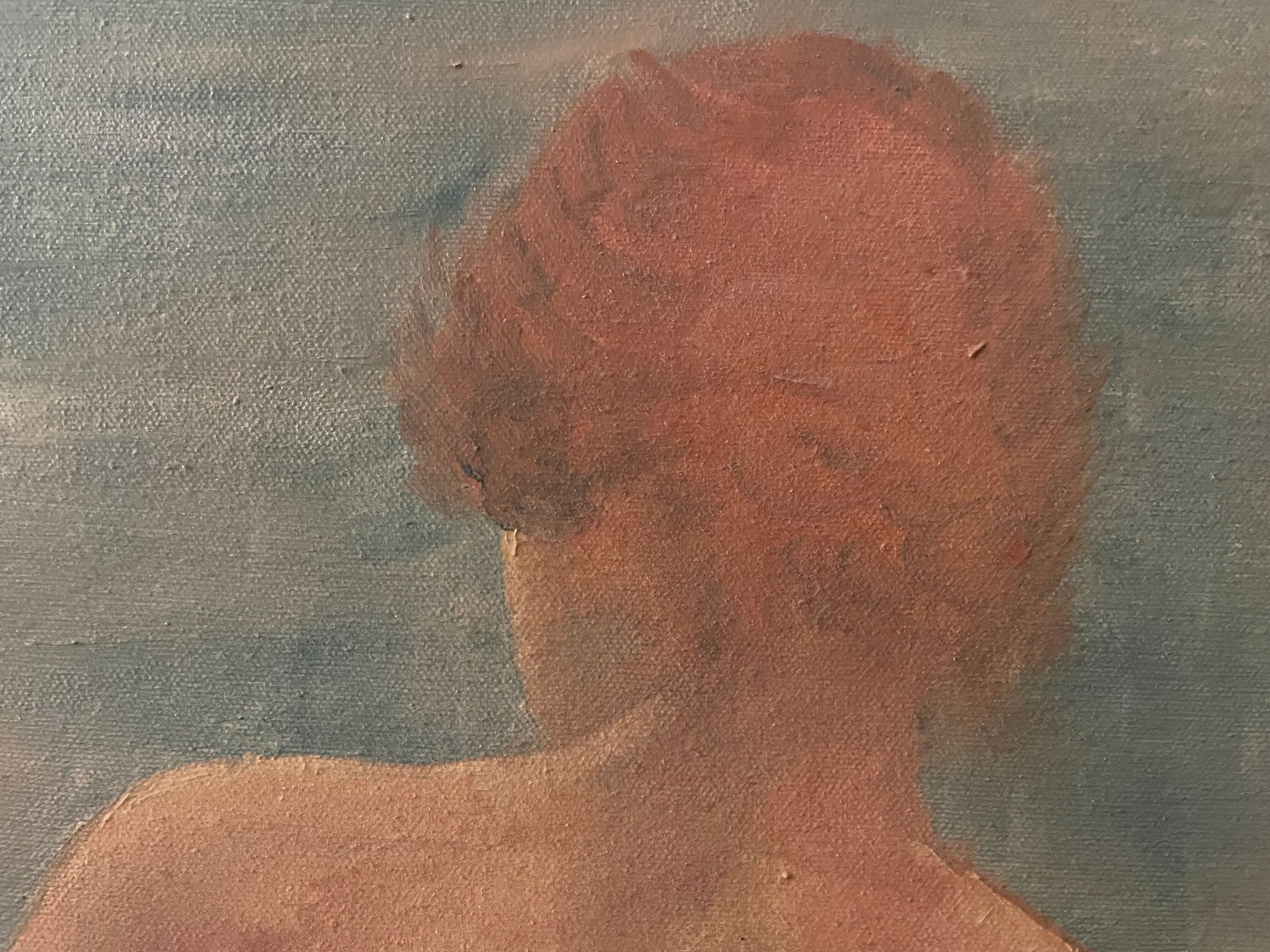 Huile sur toile femme de dos
