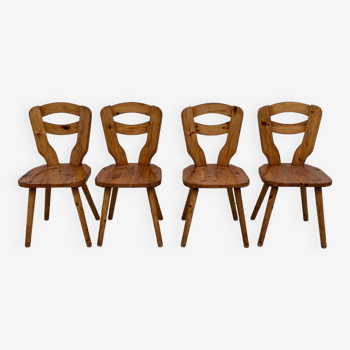 4 Savoyard pine chairs