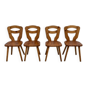 4 chaises savoyardes en pin