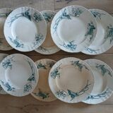 10 antique ironstone dinner plates