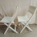 Vintage garden furniture R Gleizes in white painted wood