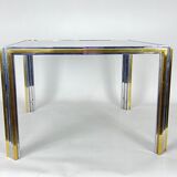 Mid-Century Modern chrome and brass side table, Romeo Rega style. 70s