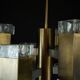 Italian glass and brass 12 lights chandelier produced by Sciolari in the 70