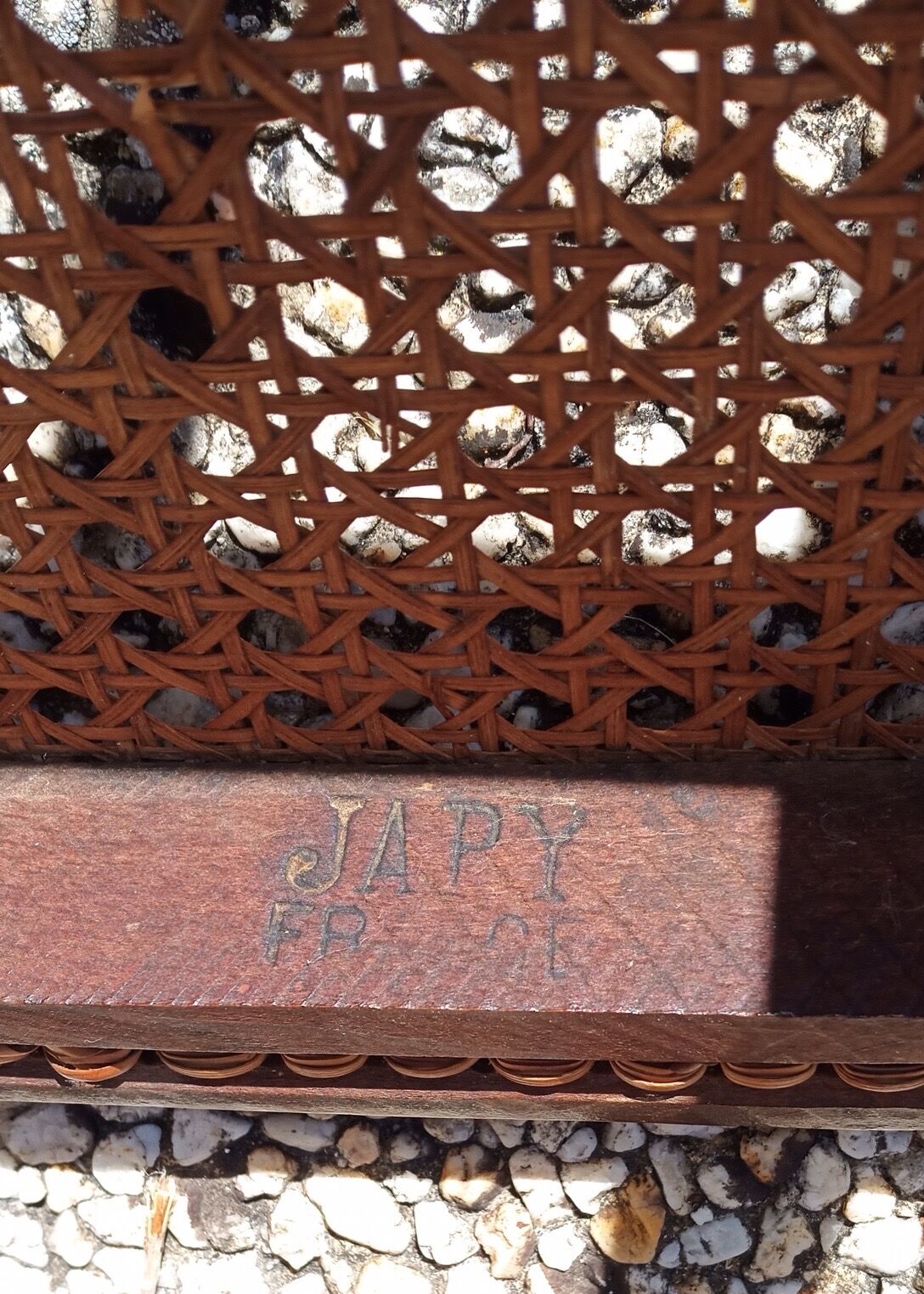 Bistro chair japy curved wood & old cannage