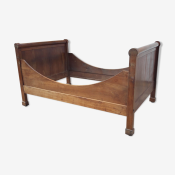 19th century boat bed in fruit wood