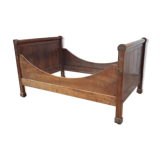 Lit bateau XIXe en bois fruitier