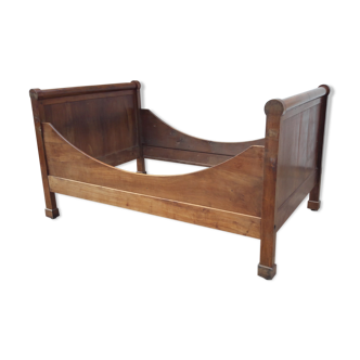 19th century boat bed in fruit wood