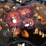 Burgauté writer with gilding, decorations painted with flowers, Napoleon III era