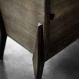 Buffet scandinave en frêne avec poignées en métal mat, style Mid-Century Modern, années 1960
