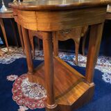 Console desk writing desk sofa back in solid walnut 19th Empire